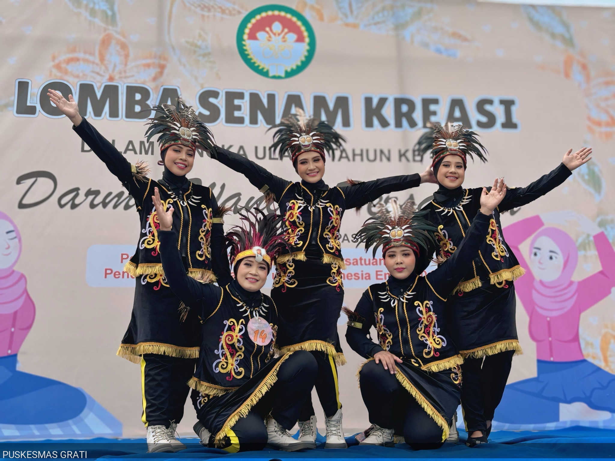 Semangat Juang Membara! Puskesmas Grati Getarkan Panggung Senam Kreasi HUT DWP Dinkes Kabupaten Pasuruan